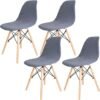 Dioxide Housse de Chaise Salle à Manger Extensible, Housse de Chaise en Jacquard Amovible et Lavable, Universel Protege Chaise Décor de Cuisine Maison (Gris Foncé/Dark Grey 4PCS)