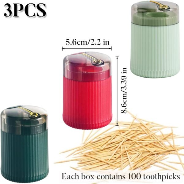 Lot de 3 Distributeurs Automatiques de Cure-Dents Pop-Up,Distributeur Cure Dent Rigolo Distributeur de Cure Dents,Distributeur Automatique de Cure-Dents,pour Maison,Cuisine,Hôtels (Multicolore) – Image 3