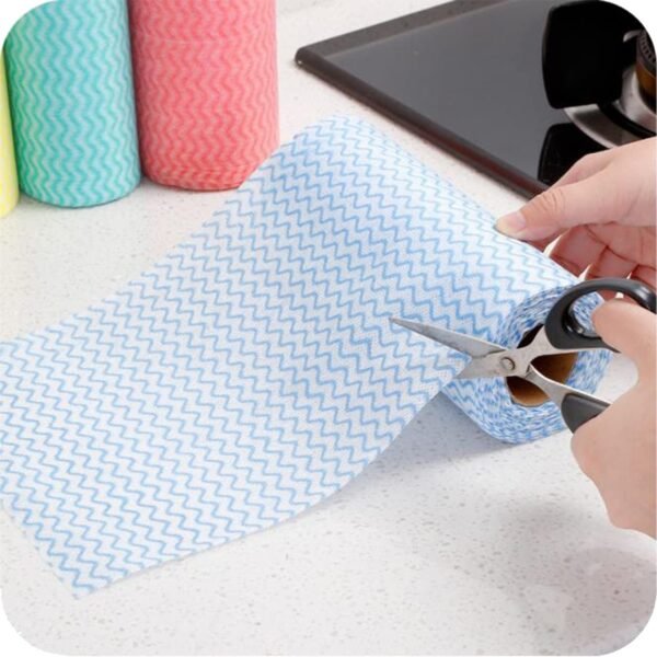 4 Rouleaux Serviettes de Nettoyage Jetables, Sonwaha Nettoyage Jetables Rouleau Chiffon pour Cuisine Lavage Maison Voiture Bureau Nettoyage Chiffon en Tissu Non Tissé – Image 3