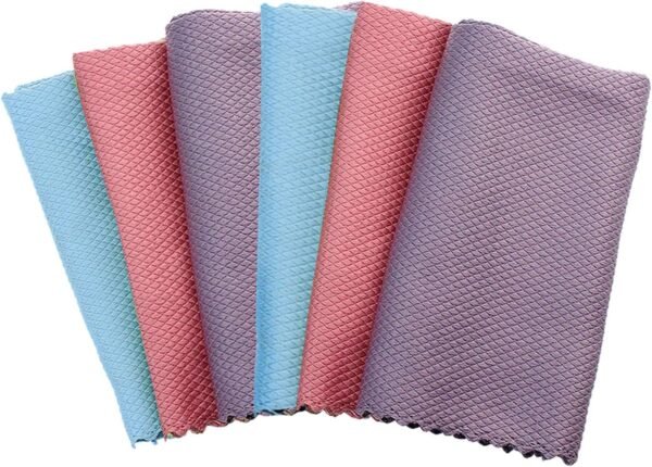 HRainbow Lot de 6 Chiffon de Nettoyage en Microfibre Multifunction pour la Salle de Bain Maison Cuisine Bureau Voiture Moto,Multicolore,40 x 30 cm
