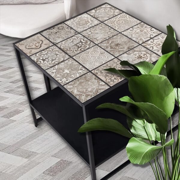 AREDE 32 x Feuilles Mural Stickers Carrelage 2D Imperméables Carreau de Ciment Adhesif, Autocollants Carreaux Dosseret pour Cuisine, Salle de Bain la Décoration à la Maison / 15 x 15 cm / T1015 – Image 3