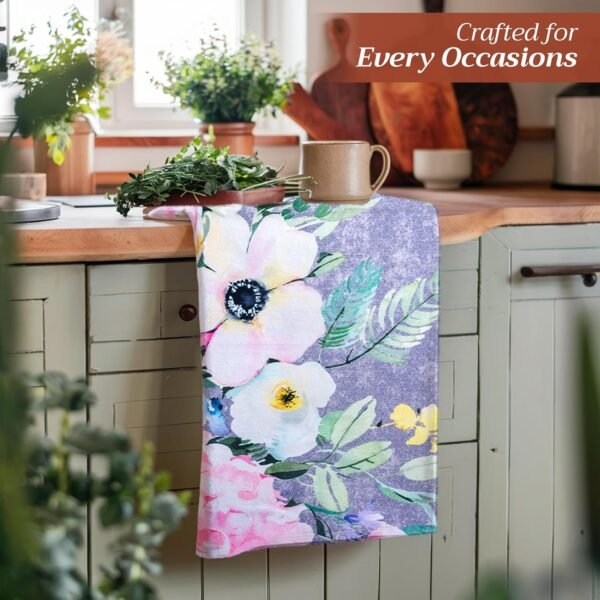 Maison d' Hermine Sweet Rose Lavande Lush Lavande Lot de 3 torchons de Cuisine Multi-usages 100% Coton | Serviettes de Bar | Printemps/Été (50 cm x 70 cm) – Image 5