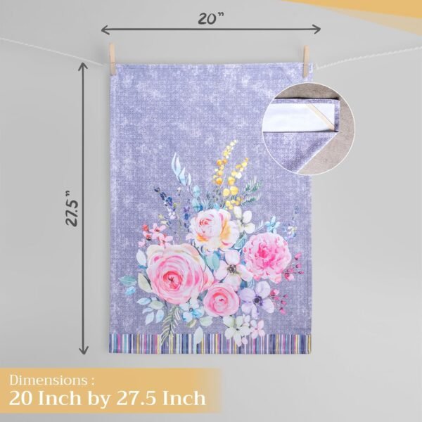 Maison d' Hermine Sweet Rose Lavande Lush Lavande Lot de 3 torchons de Cuisine Multi-usages 100% Coton | Serviettes de Bar | Printemps/Été (50 cm x 70 cm) – Image 4