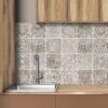 AREDE 32 x Feuilles Mural Stickers Carrelage 2D Imperméables Carreau de Ciment Adhesif, Autocollants Carreaux Dosseret pour Cuisine, Salle de Bain la Décoration à la Maison / 15 x 15 cm / T1015