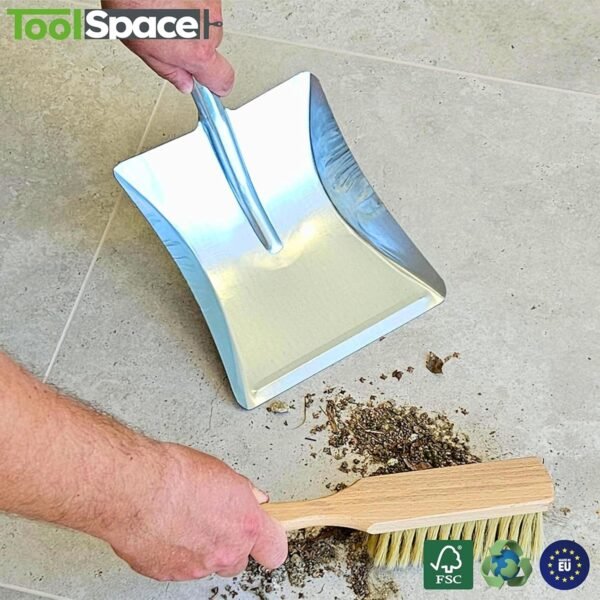 ToolSpace Balayette en Bois - Brosse 34 cm avec Fibre Naturel pour Boulangerie Farine - Balai avec Manche pour Jardin Balayage Extérieur - avec Poil pour Poussière Nettoyage Cuisine Maison Sol – Image 8