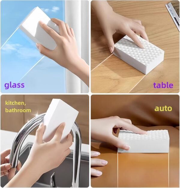 MIEGUIWOR 20 Eponge Magique avec Nettoyage 2X Plus Forte,éponge Magique Ajouter de l'eau pour Nettoyer Les Taches,Gomme Magique pour Surfaces de la Maison,Cuisines,Salles de Bains,Murs et Chaussures – Image 4