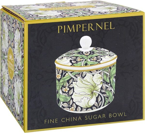 The Leonardo Collection William Morris Pimpernel Sucrier élégant pour thé et café | Sucrier en céramique durable pour la maison et le café | Rangement élégant pour sucre pour la cuisine | Joli cadeau – Image 3