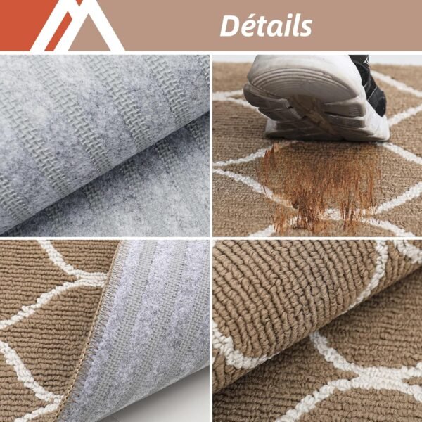COSY HOMEER Tapis de Cuisine Antidérapant, 60 x 180 cm Tapis de Cuisine Devant Evier, Anti-salissures, Lavable en Machine pour Cuisine, Buanderie, Entrée, Couloir, Beige – Image 6