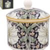 The Leonardo Collection William Morris Pimpernel Sucrier élégant pour thé et café | Sucrier en céramique durable pour la maison et le café | Rangement élégant pour sucre pour la cuisine | Joli cadeau